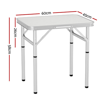 Weisshorn Folding Camping Table 60CM Adjustable Portable Outdoor Picnic Desk