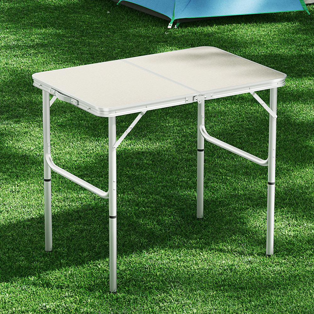 Weisshorn Folding Camping Table 90CM Adjustable Portable Outdoor Picnic Desk