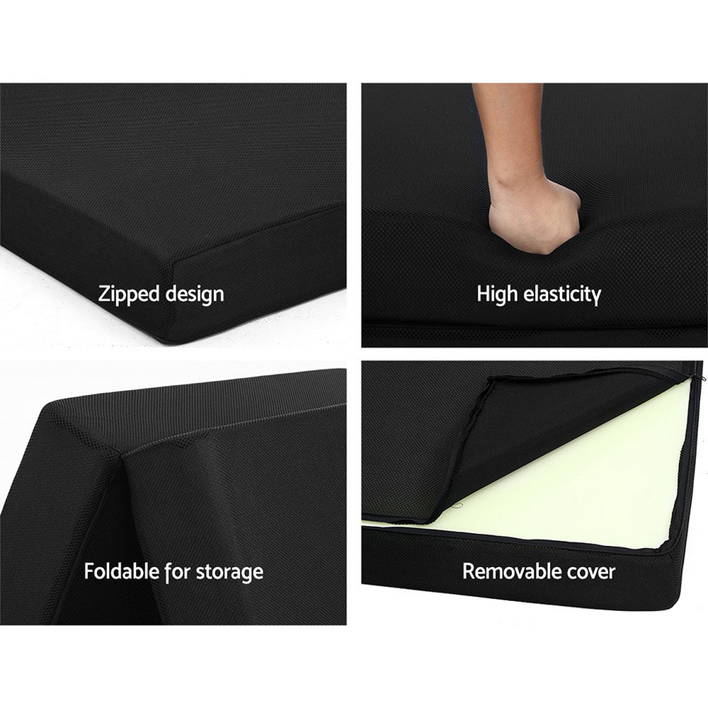 Giselle Bedding Foldable Mattress Folding Foam Bed Mat Black