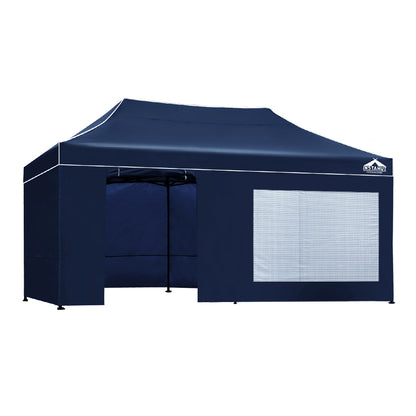 Instahut Gazebo Pop Up Marquee 3x6 Folding Tent Gazebos Camping 500D Oxford Navy