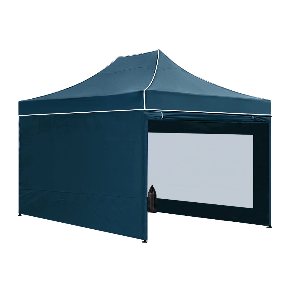 Instahut Gazebo 3x4.5 Pop Up Marquee Folding Wedding Tent Gazebos Camping Outdoor Shade Canopy Navy