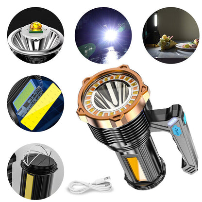 Most Powerful 1200lm LED Flashlight Super Bright Torch Lamp USB Rechargeable