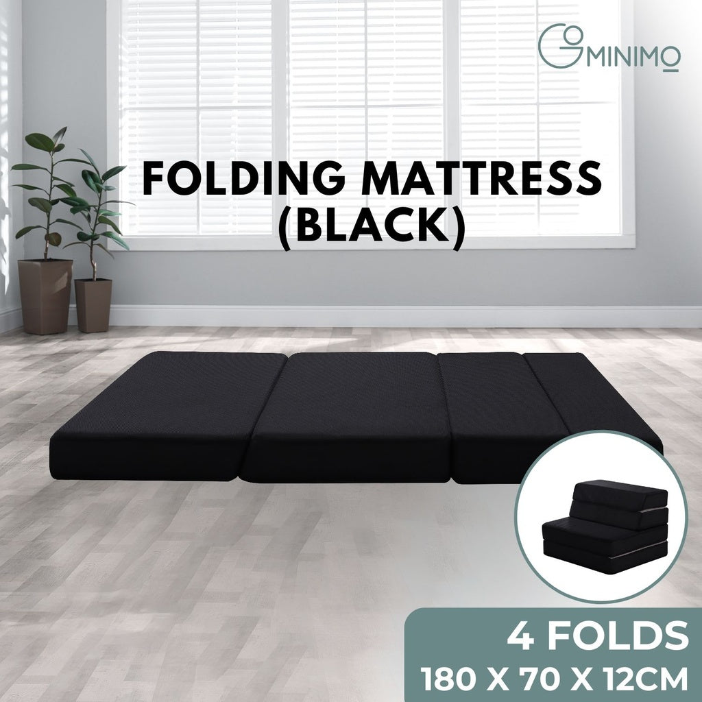 GOMINIMO 4 Fold Folding Mattress Black Air Mesh