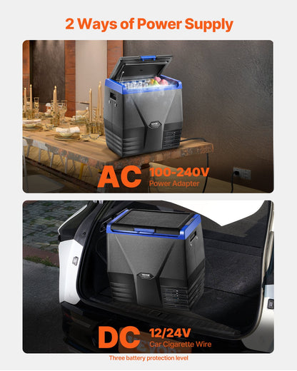 VEVOR Portable Car Refrigerator Freezer Compressor 35L Single Zone for Car Home